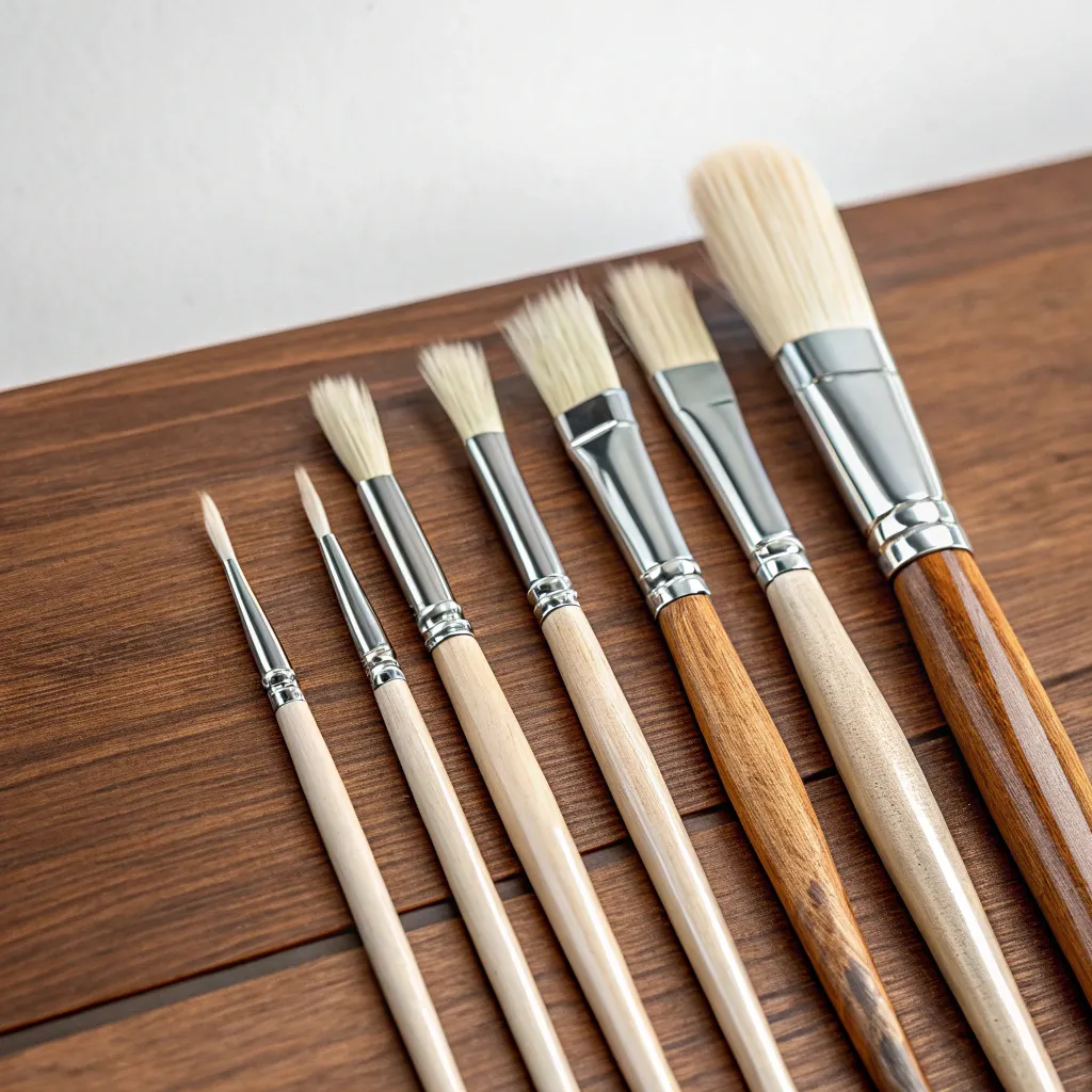 Set of professional paintbrushes