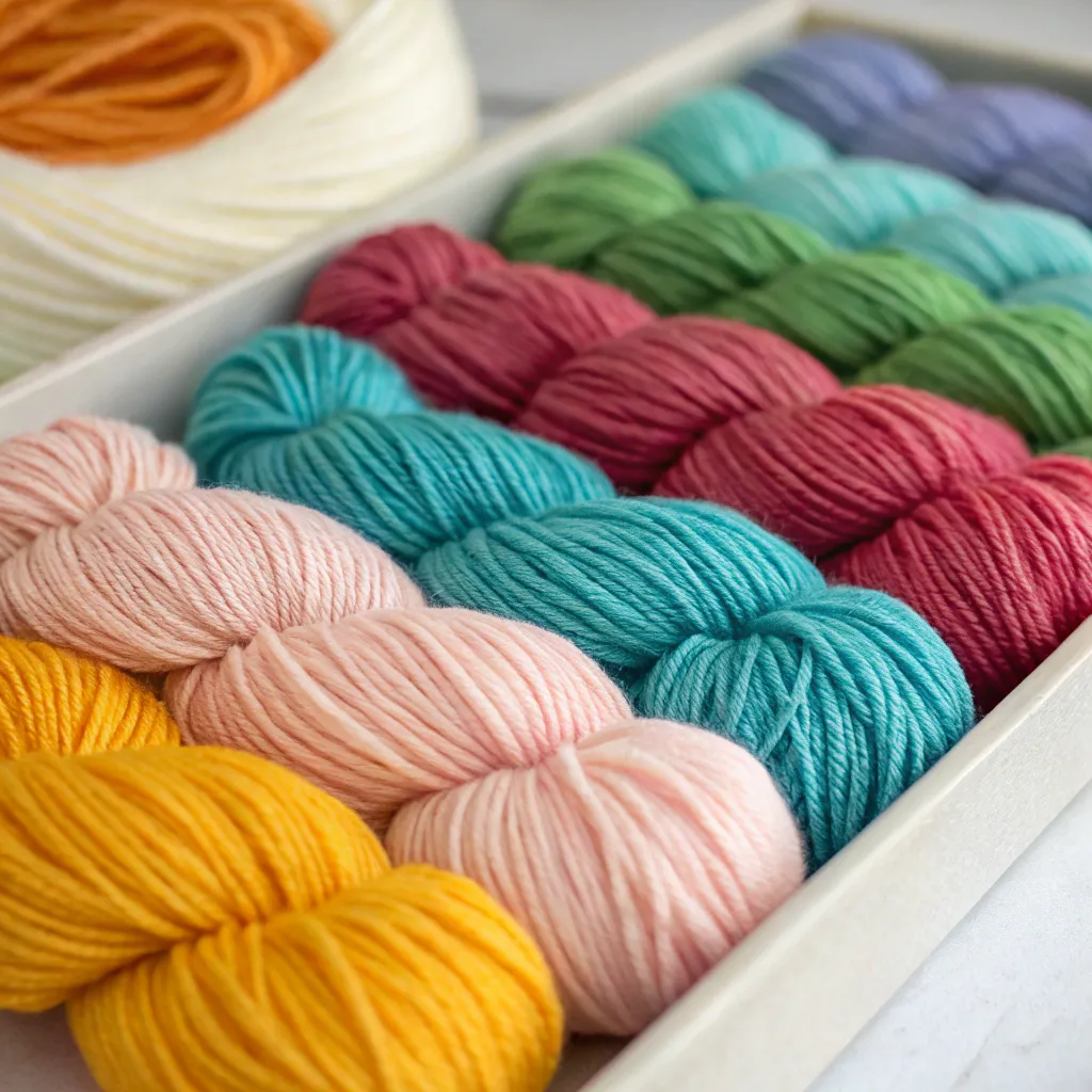 Assorted yarn shades